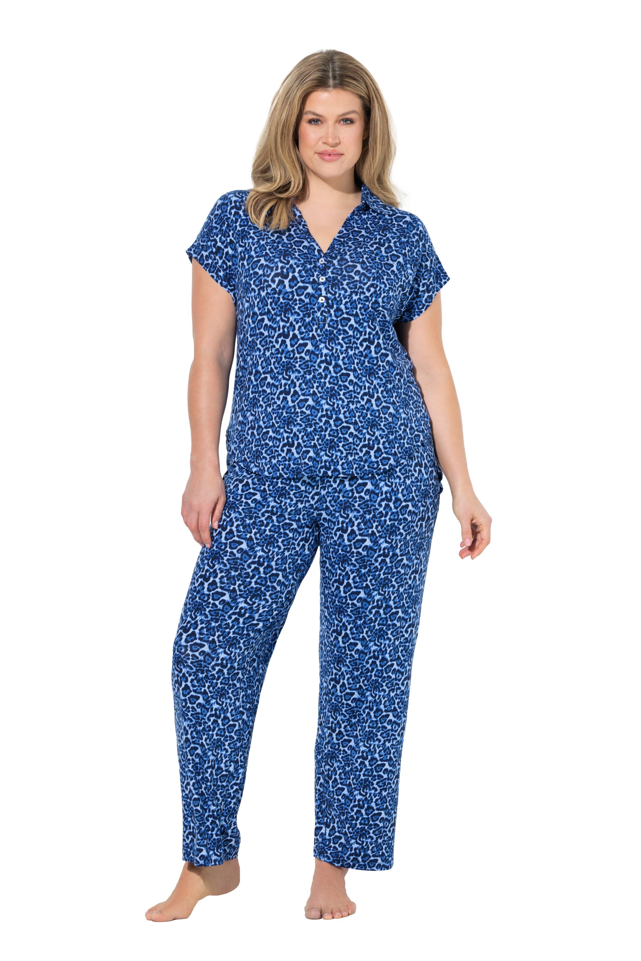Ulla Popken Pyjama in Blau: Vorderseite