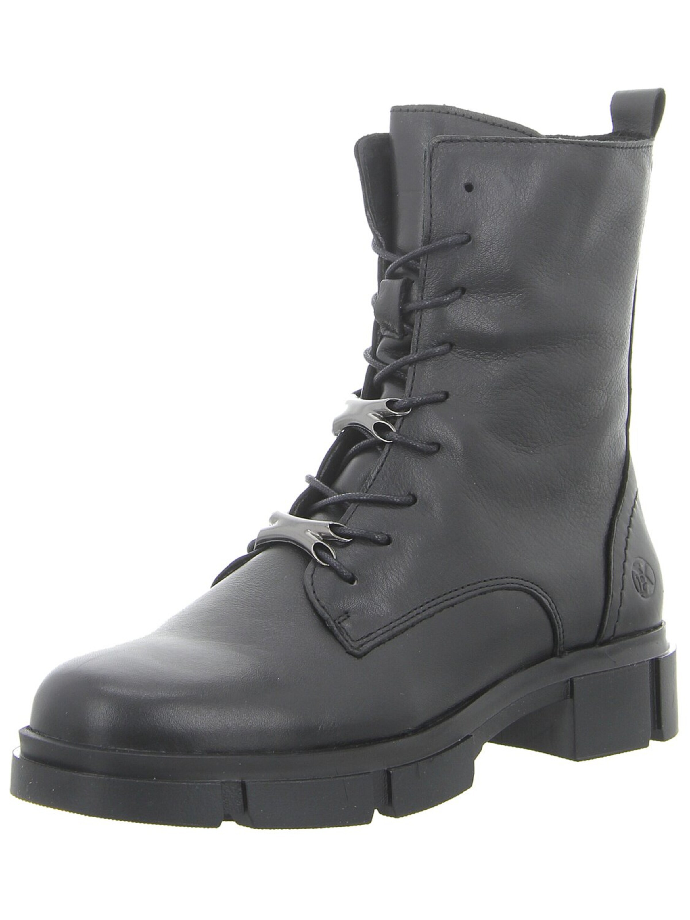 Post Xchange Lace-Up Boots 'Damen Stiefelette BODIL 215 2220 Echt Leder in schwarz' in Black: front