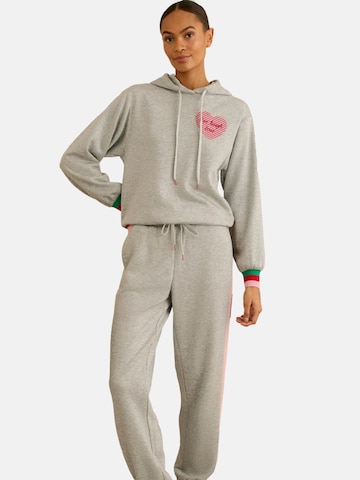 Sweat-shirt love & roses en gris : devant