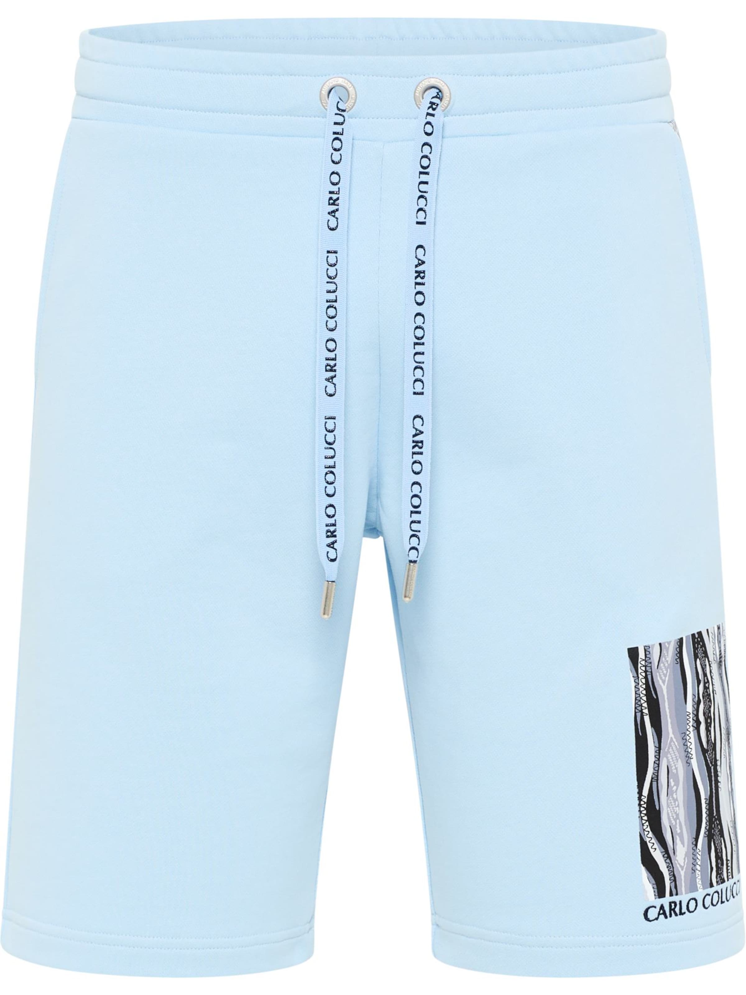 Carlo Colucci Regular Pants ' De Pasquale ' in Blue: front