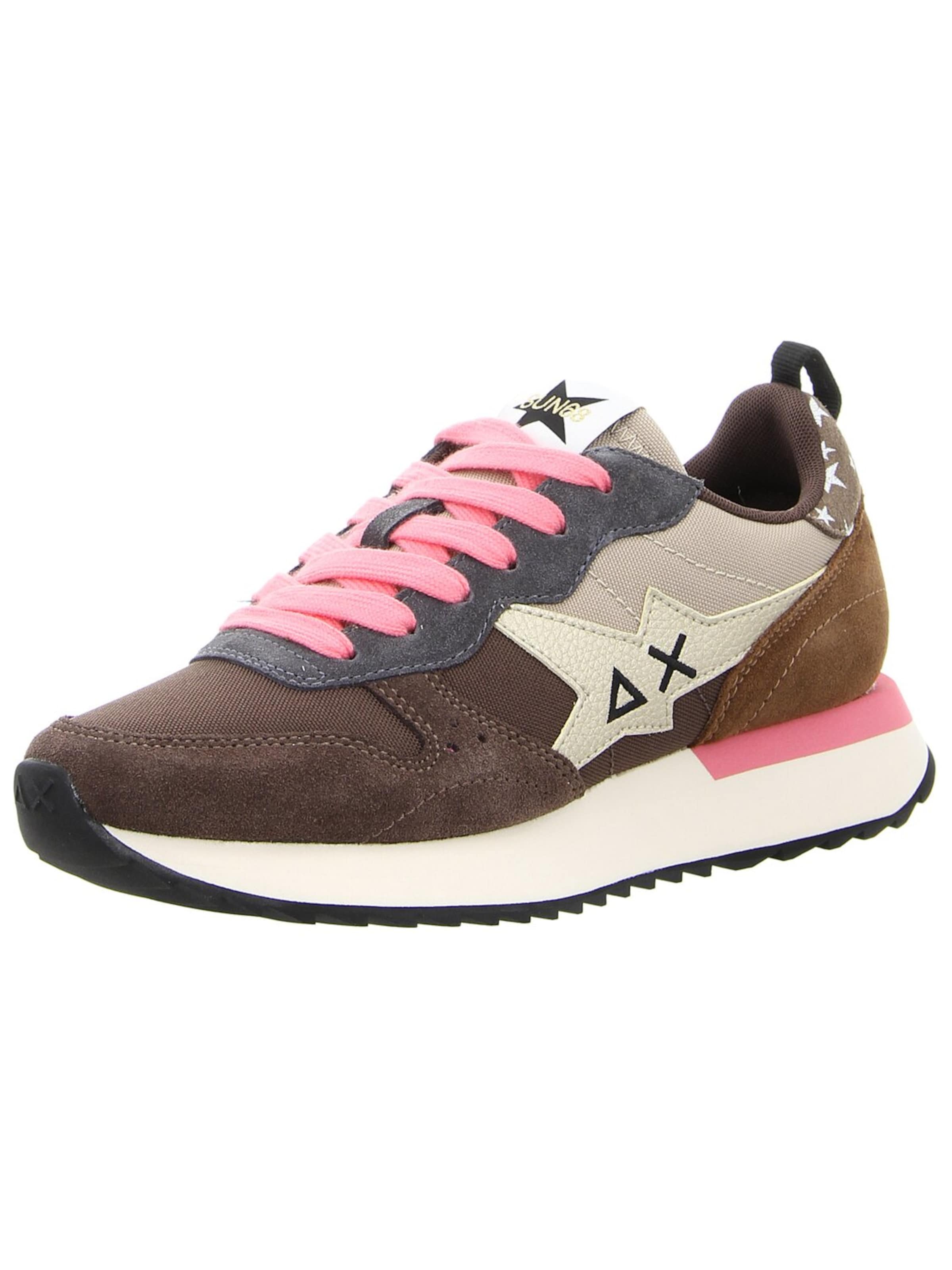 SUN68 Athletic Lace-Up Shoes 'Damen Sneaker Z45216-08 MARRONE Leder und Textil in braun' in Brown: front