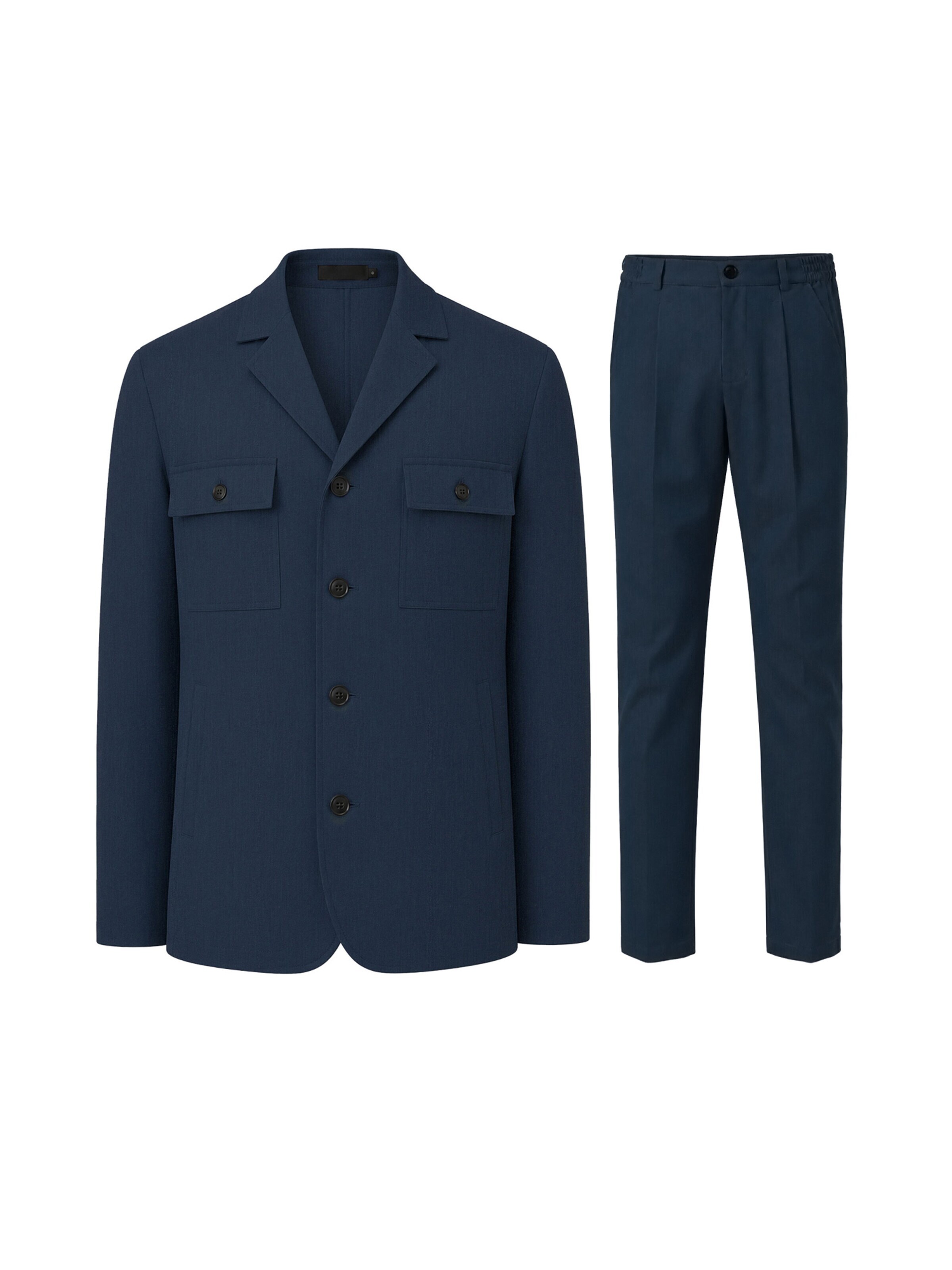 ALLTHEMEN Regular Suit 'Fadenstille' in Blue: front