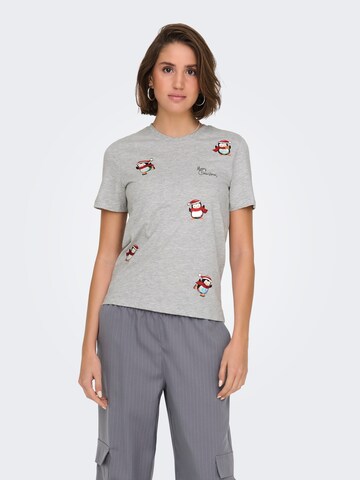 ONLY T-Shirt 'ONLKita' in Grau: Vorderseite