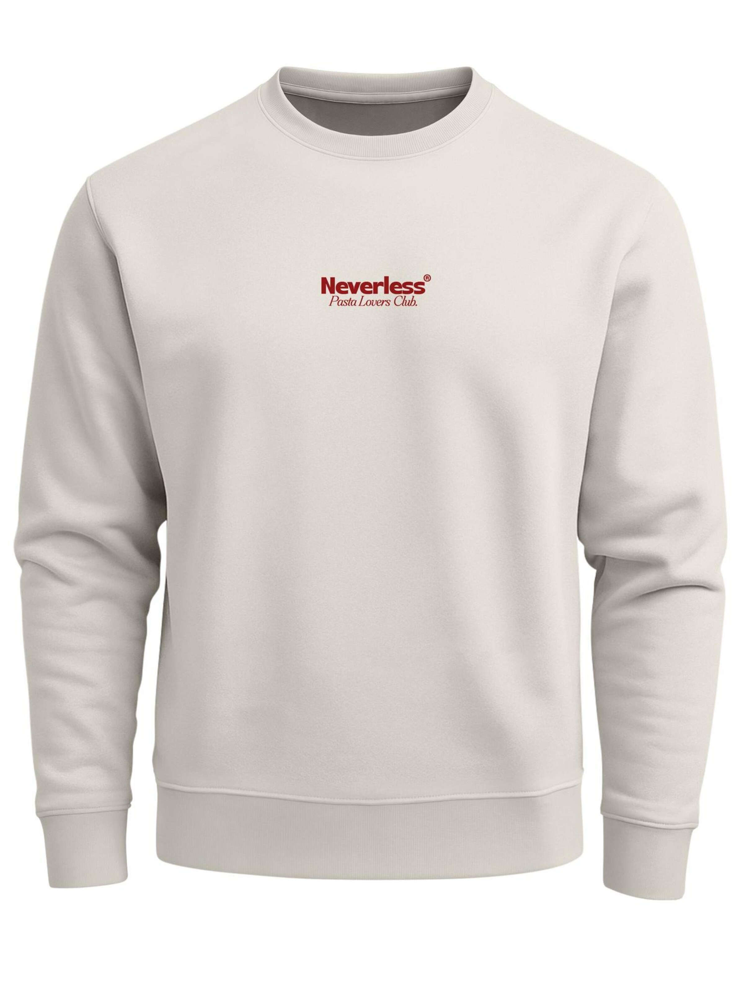 Neverless Sweatshirt 'Pasta Lovers Club' in Beige: front