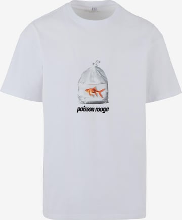 MT Upscale - Camisa 'Poisson Rouge' em branco: frente