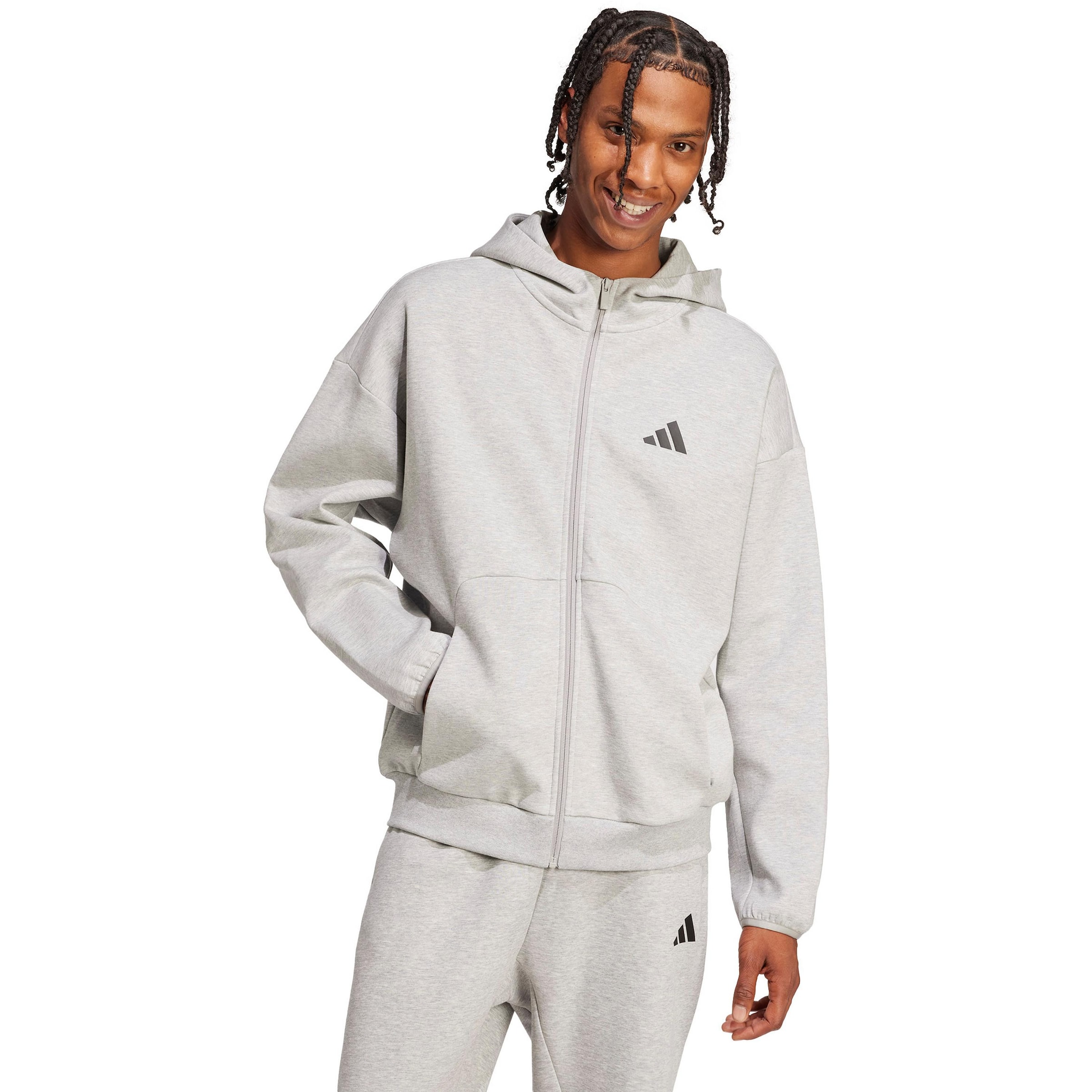 pelēks ADIDAS SPORTSWEAR Sportiska tipa jaka 'FI': no priekšpuses