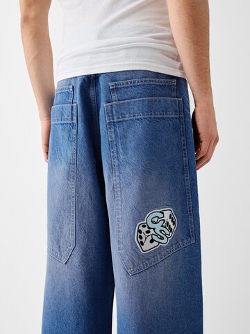 Wide Leg Jean Bershka en bleu