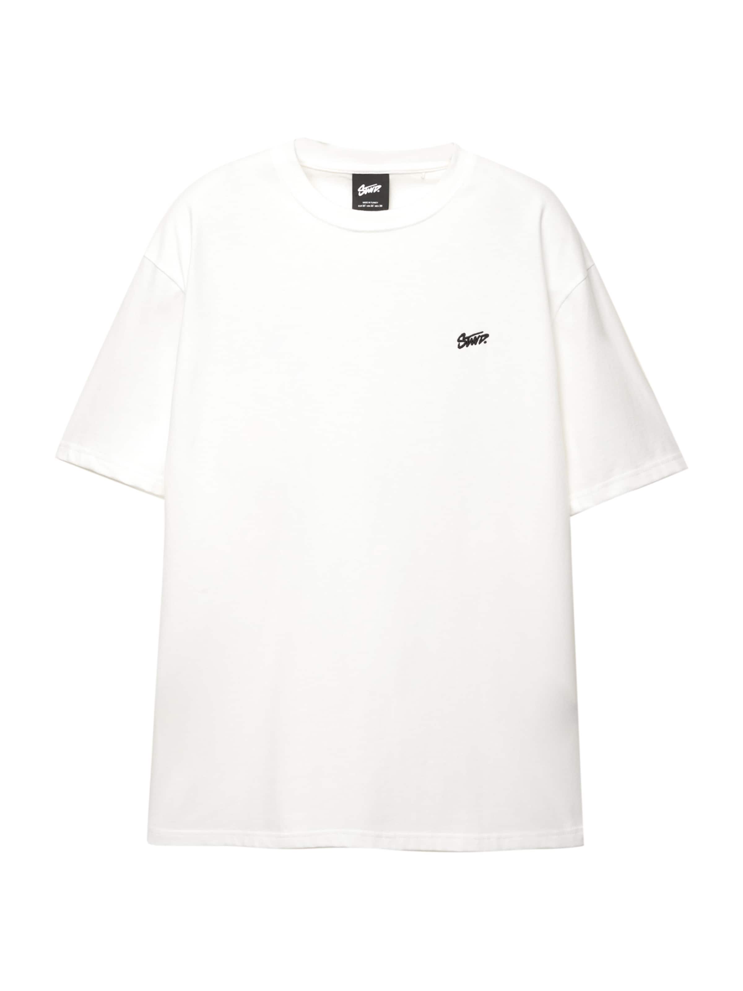 Pull&Bear Tričko 'STWD' - kouřově modrá / barvy bláta / černá / bílá, Produkt