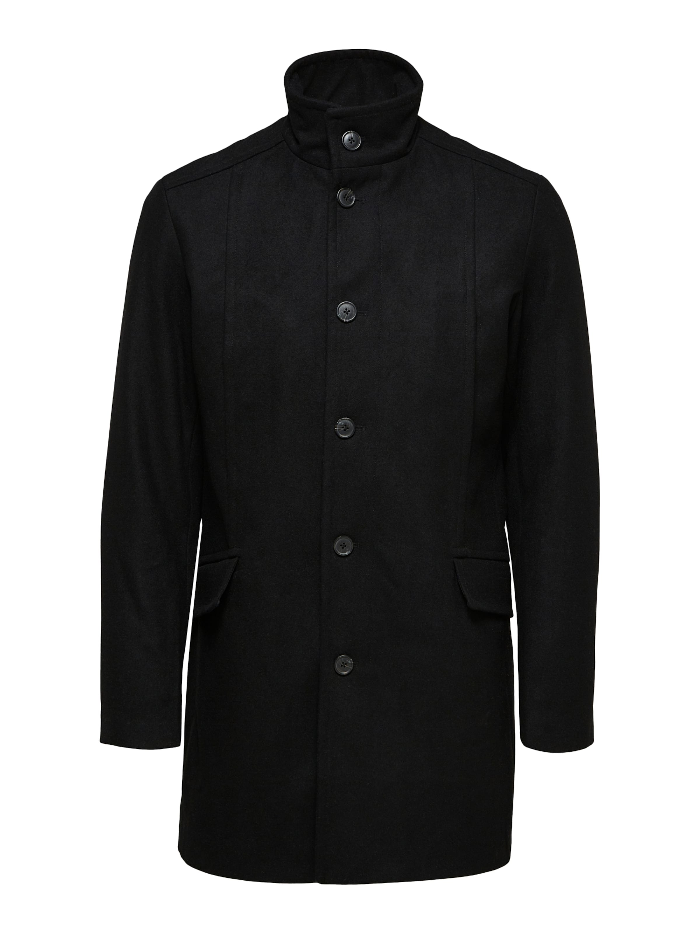 SELECTED Kevad-sügismantel 'SLHZMORRISON', värv must: eest vaates