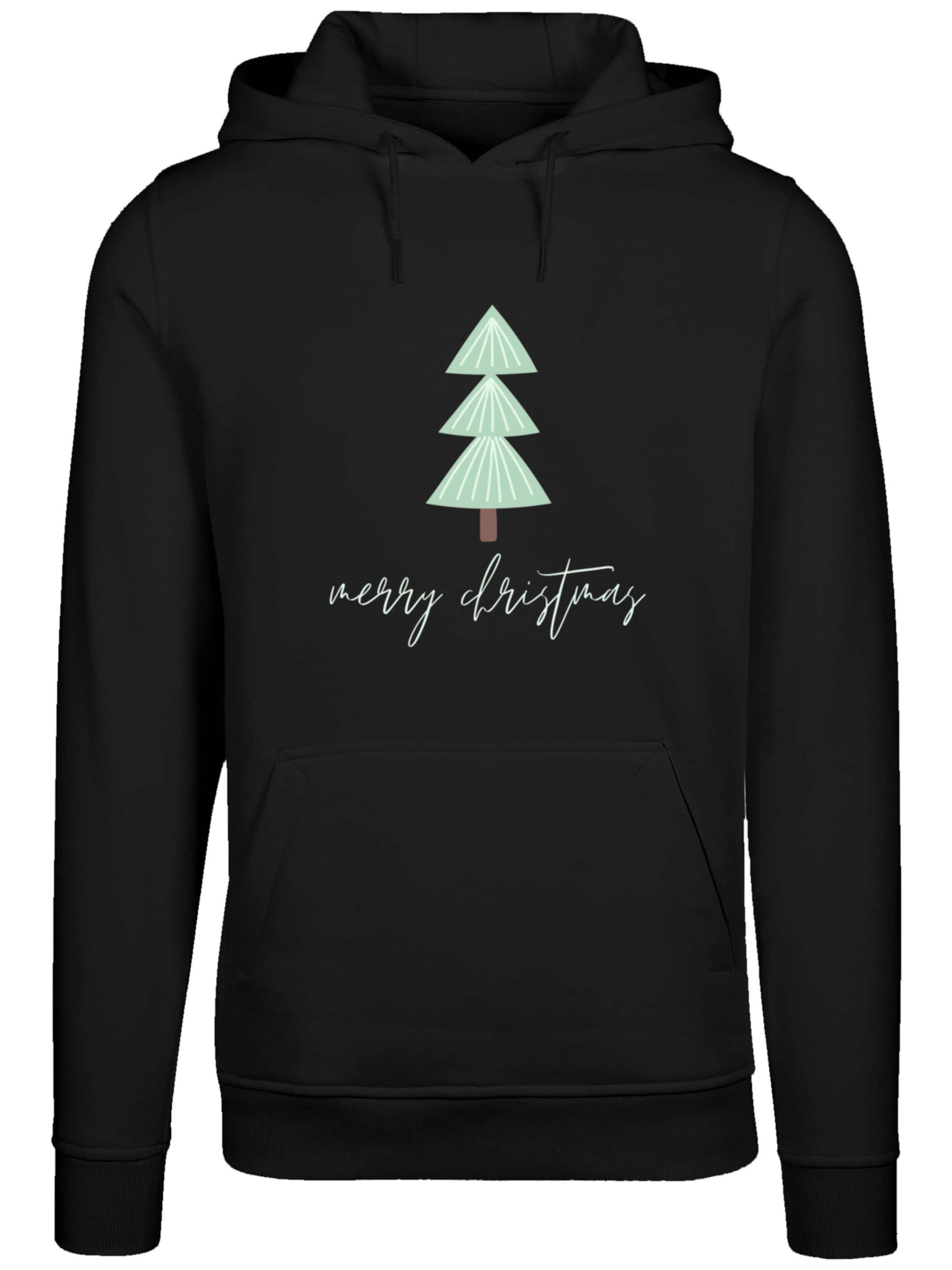 F4NT4STIC Sweatshirt 'Merry Christmas' in Zwart: voorkant