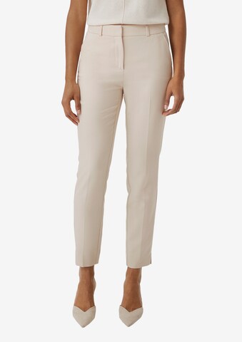 COMMA Slimfit Pantalon in Beige: voorkant