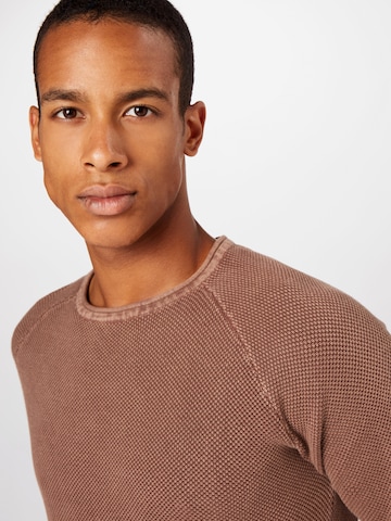 Key Largo Regular fit Sweater 'THOMAS' in Brown