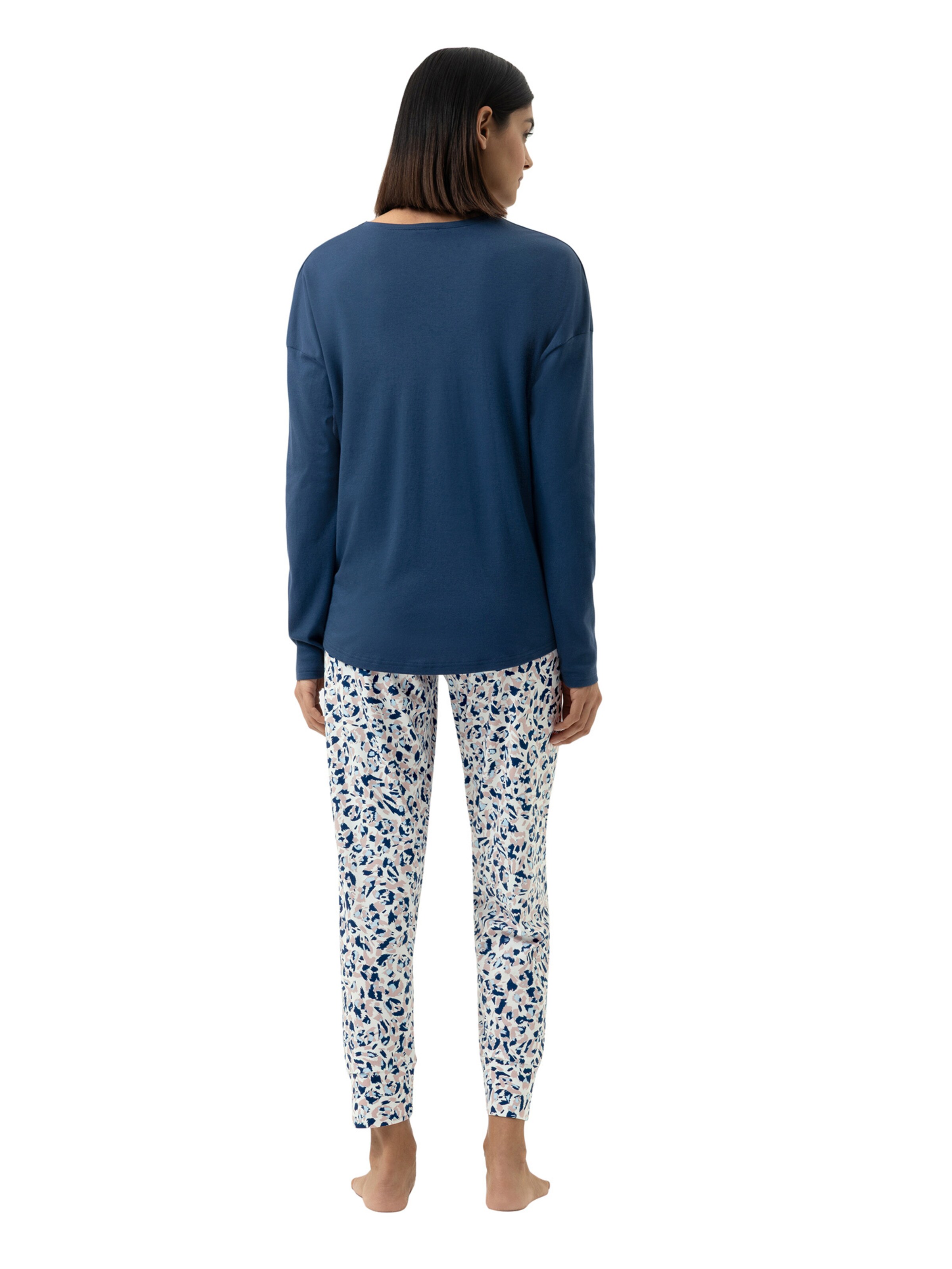 Mey Pyjama 'Soft Leo' in Blauw