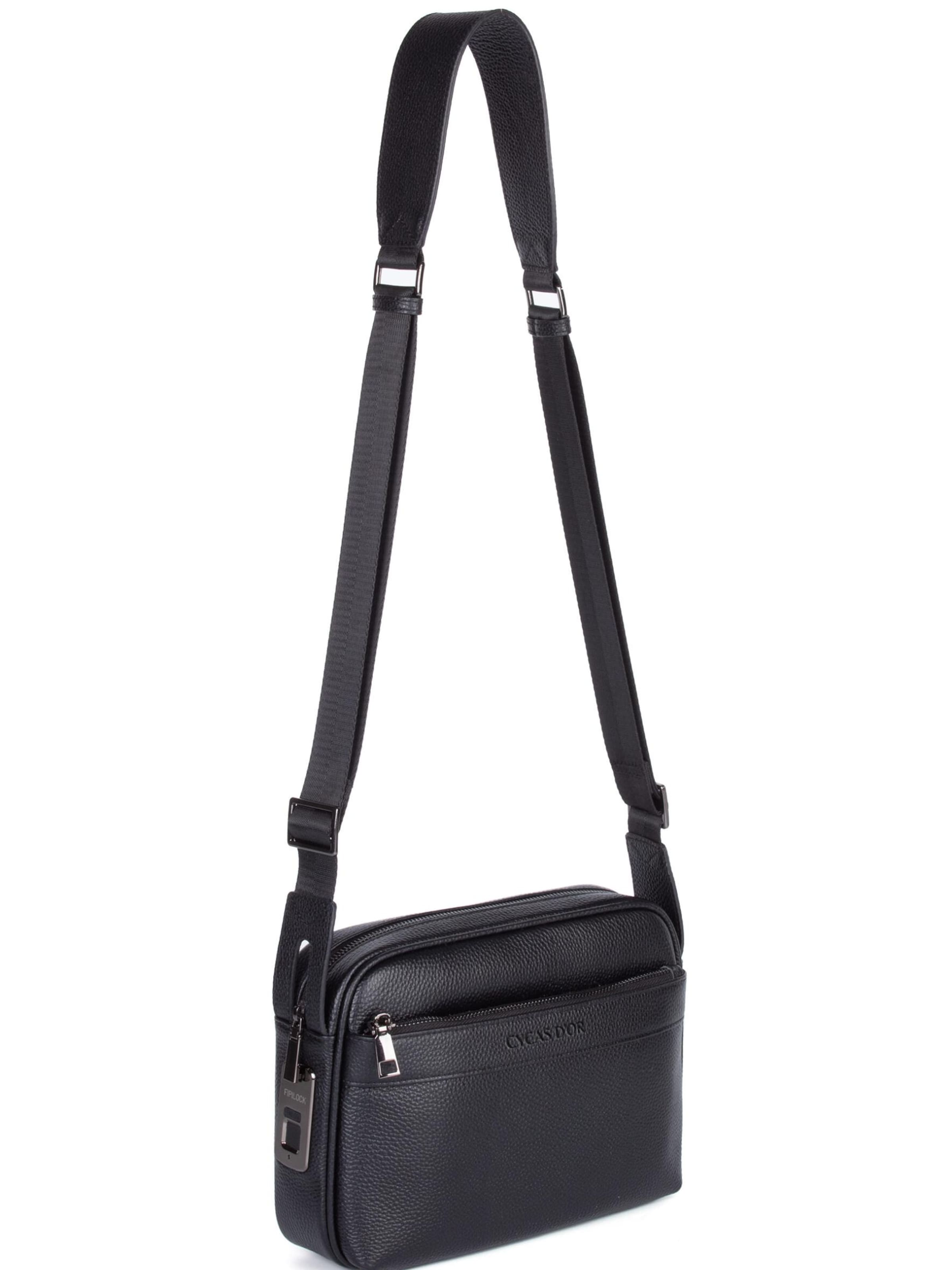 CYCAS D'OR - Bolso de hombro 'BELLARO FINGERPRINT RECOGNITION' en negro: frente