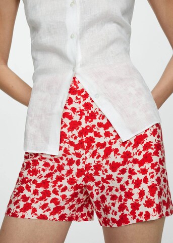 MANGO Regular Pants 'Concha' in Red