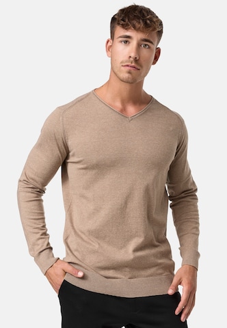INDICODE JEANS Sweater 'Beam' in Beige: front