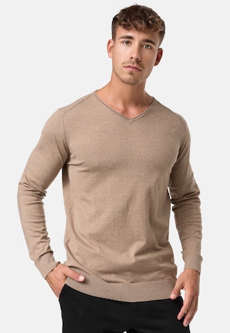 INDICODE JEANS Pullover 'Beam' in Beige: predná strana