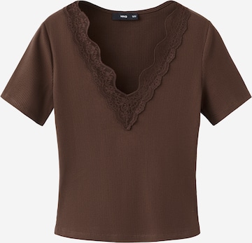MANGO Majica 'LOCY' | rjava barva: sprednja stran