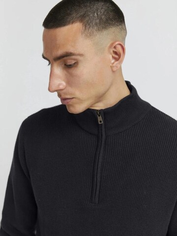 BLEND Gebreid vest 'Blend Half Zip Heren Trui – Schipperstrui met Rits – Coltrui Heren – Gebreide Sweater' in Zwart