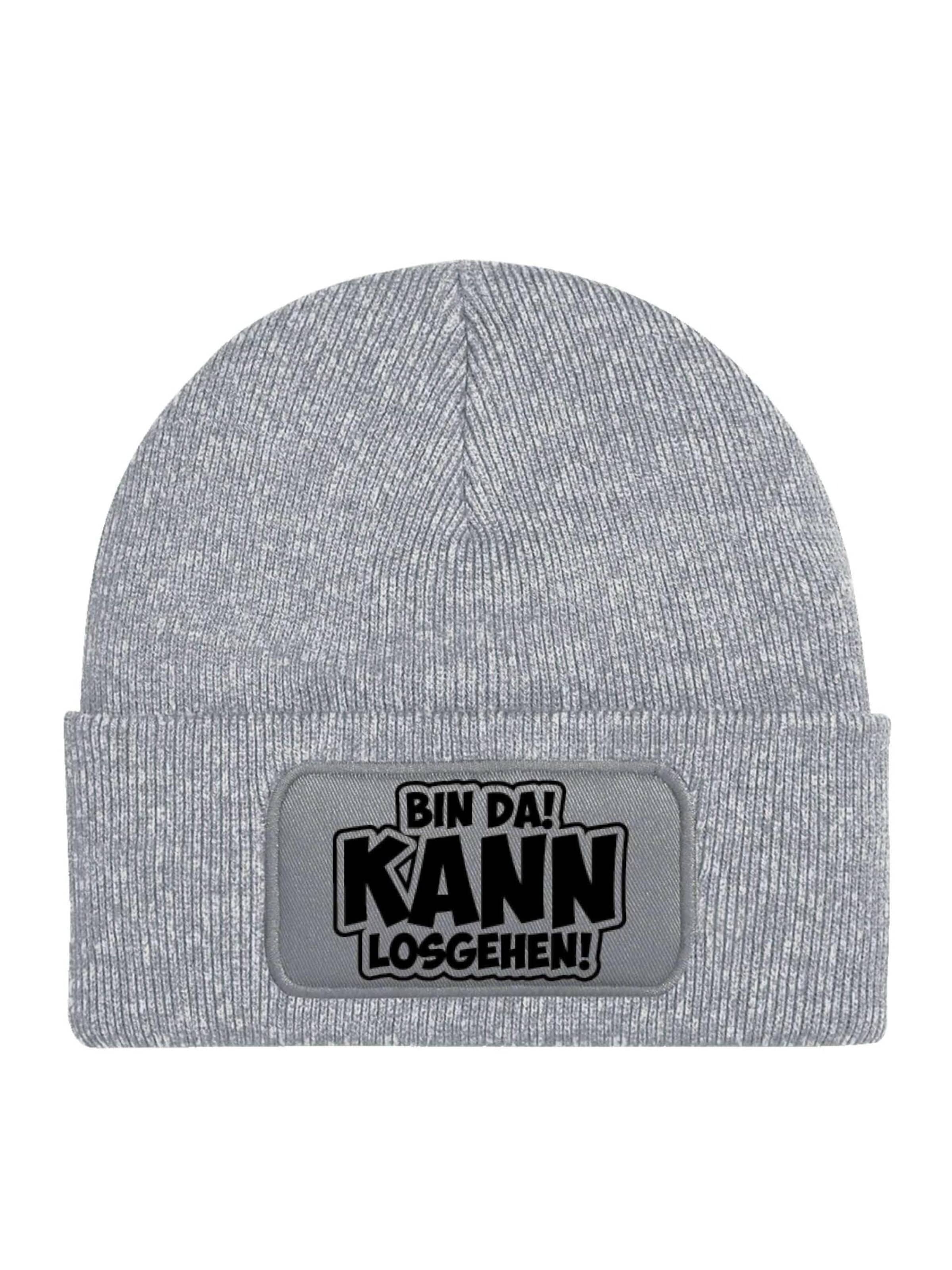 Youth Designz Beanie 'Bin da, kann losgehen' in Grey: front