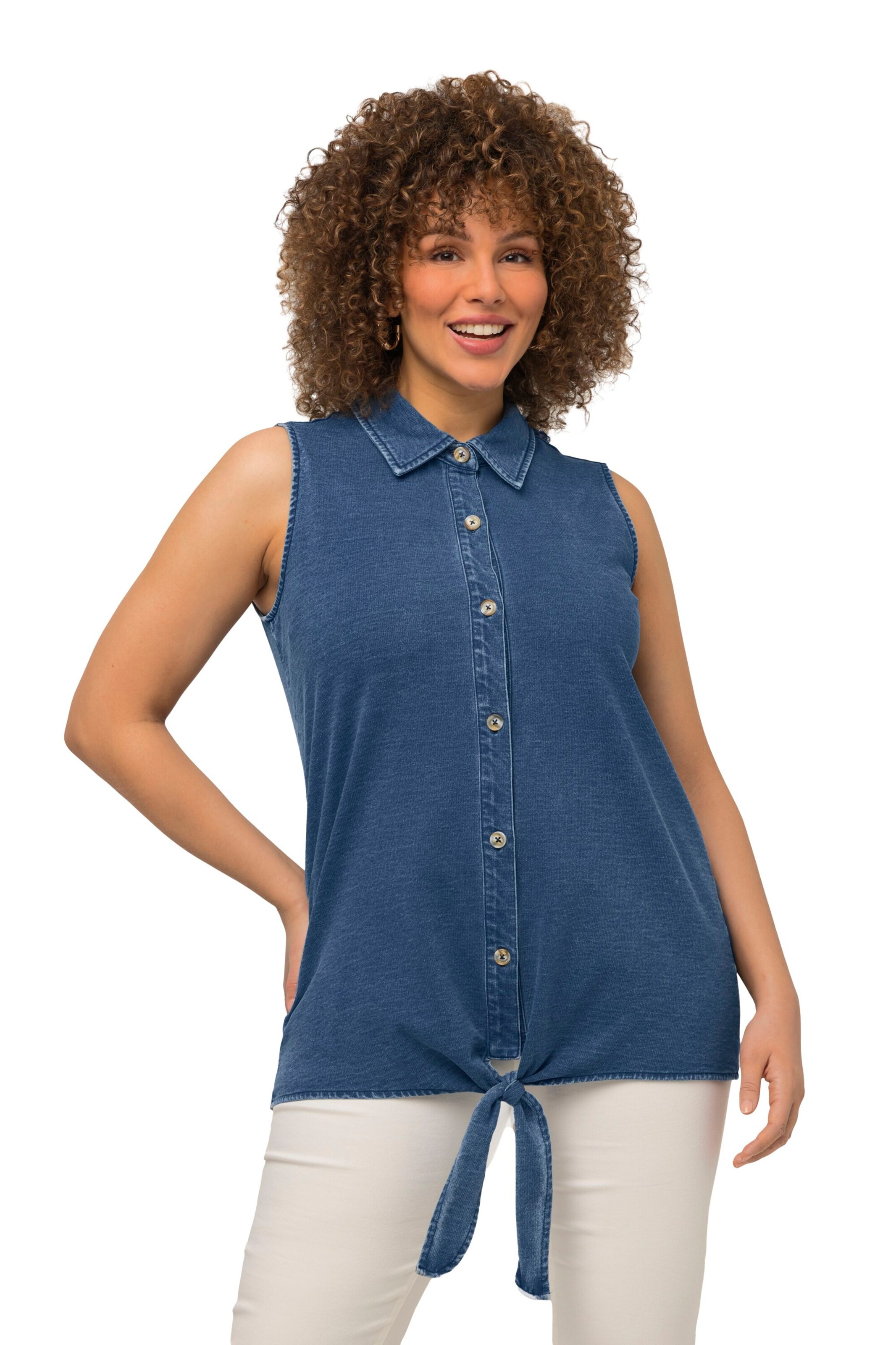 Ulla Popken Blouse in Blauw: voorkant
