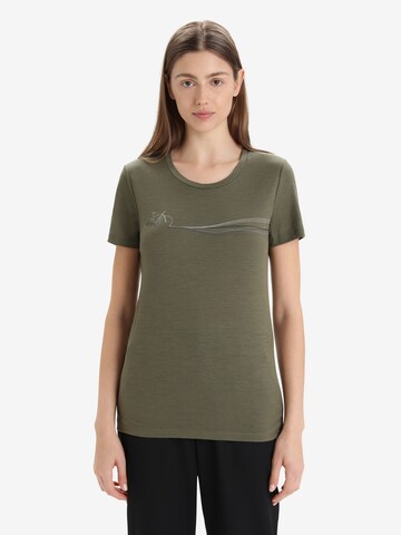 ICEBREAKER Performance Shirt 'Tech Lite II Cadence Paths' in Green: front