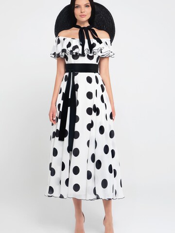 MATSOUR’I Cocktailkleid 'Scarlett Midi' in Weiß