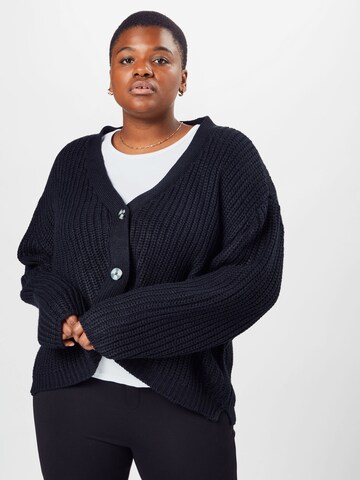 Urban Classics Knit cardigan in Black: front