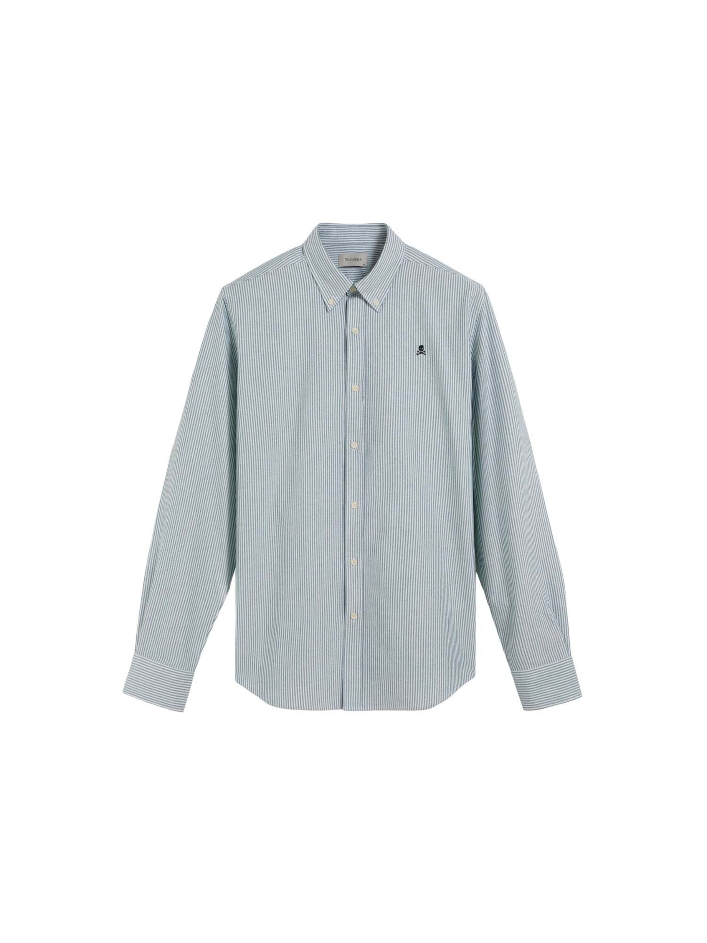 Scalpers Regular Fit Hemd 'New Oxford' in Grün: Vorderseite