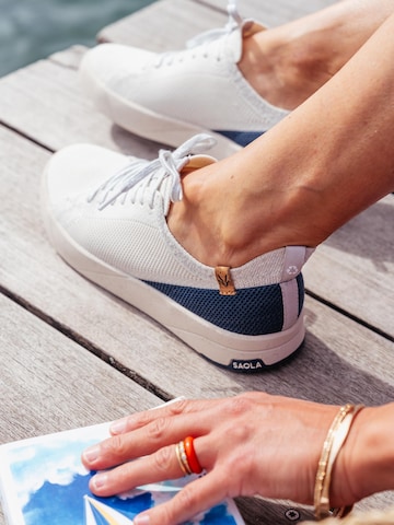 SAOLA Lace-up shoe 'Cannon Knit 2.0 W White Navy' in White