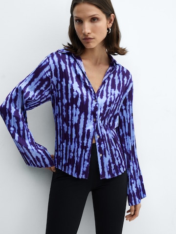 MANGO Blouse 'BOUQUET' in Blauw: voorkant