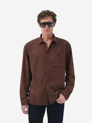 Giesto - Comfort Fit Camisa em castanho: frente