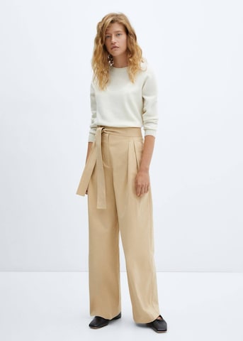 MANGO Loosefit Plissert bukse 'Jhonny' i beige