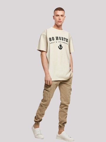 F4NT4STIC Shirt 'Go North Knut & Jan Hamburg' in Beige
