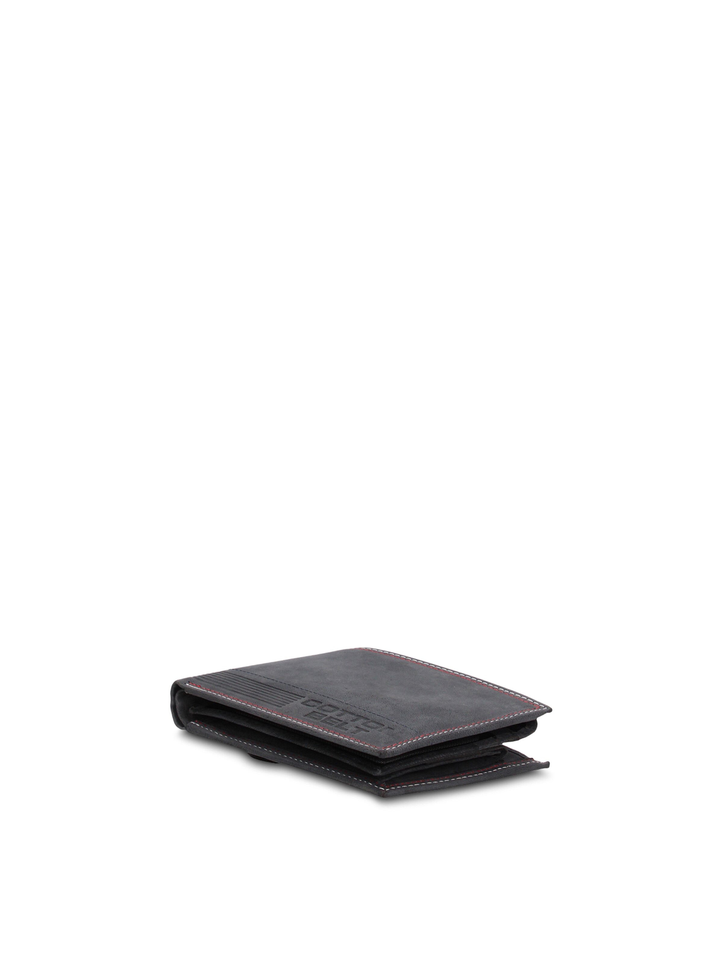 Portamonete 'Portafoglio Uomo Vera Pelle con Cuciture Rosse - Slim Design 12,5x9,5 cm' di cotton belt in blu
