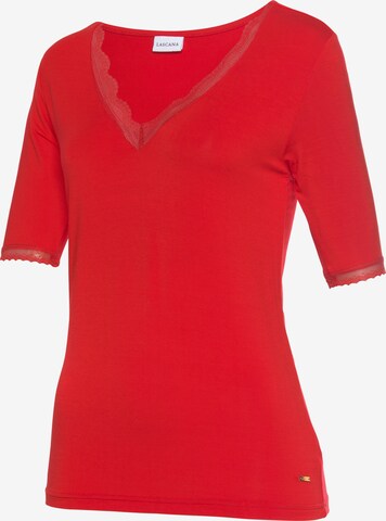 LASCANA Pajama shirt in Red: front