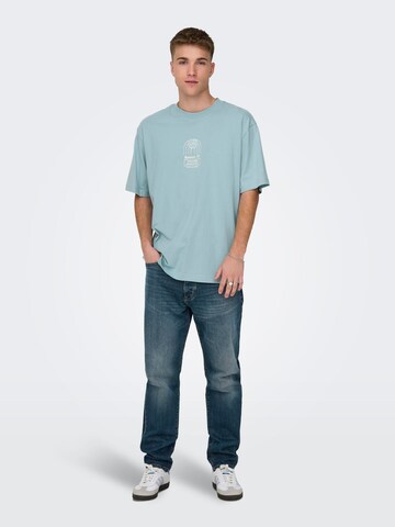T-Shirt 'MALIK' Only & Sons en bleu