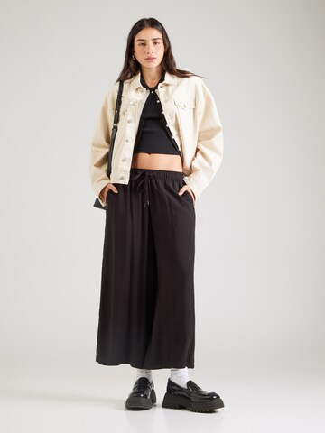 Wide Leg Pantalon QS en noir