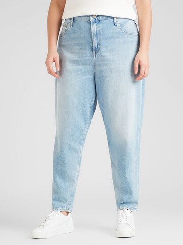 Tommy Jeans Curve Tapered Jeans 'MOM CURVE' in Blauw: voorkant