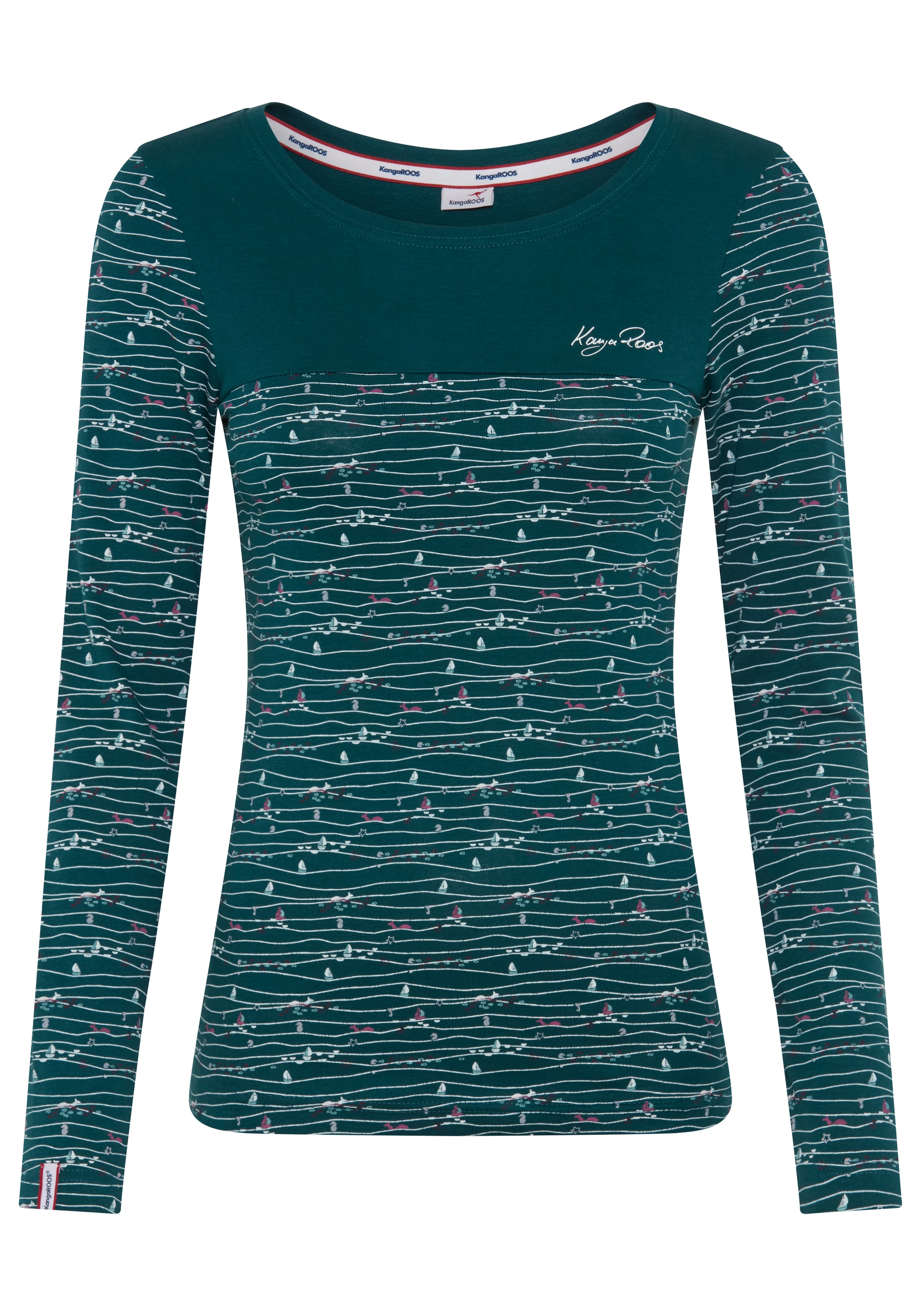 KangaROOS Langarmshirt in Blau: Vorderseite