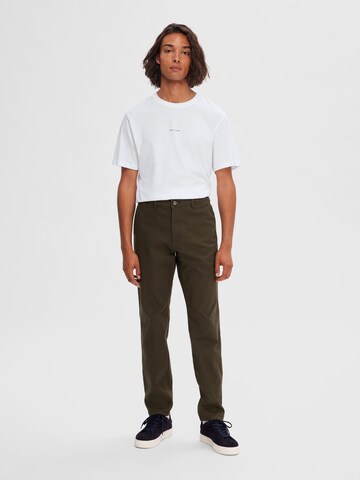 SELECTED HOMME Слим фит Панталон Chino 'Miles Flex' в зелено