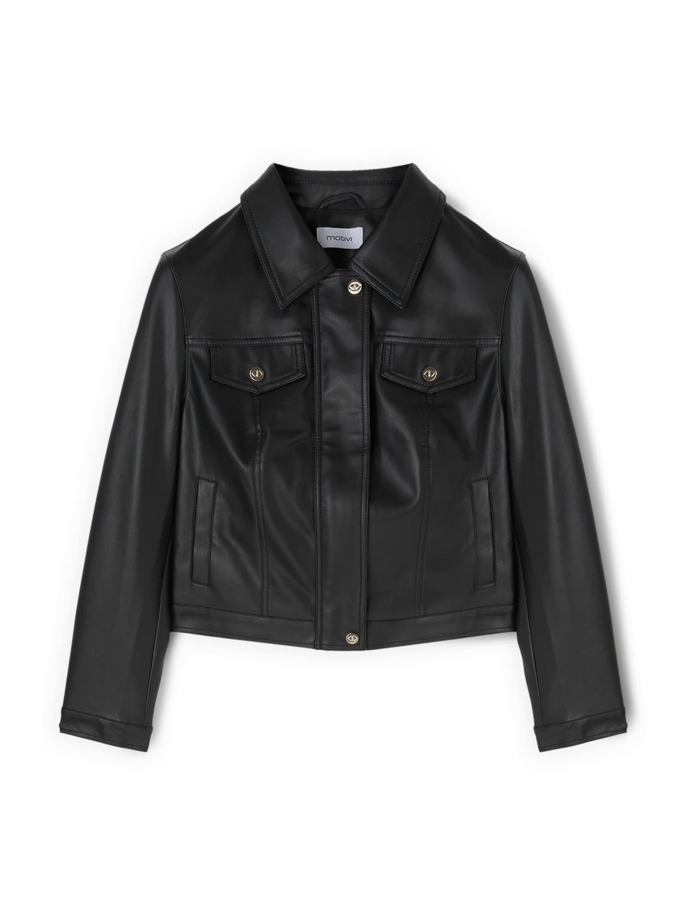 MOTIVI Tussenjas in Zwart: voorkant