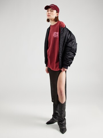 TOPSHOP Тениска 'Red Wine' в червено