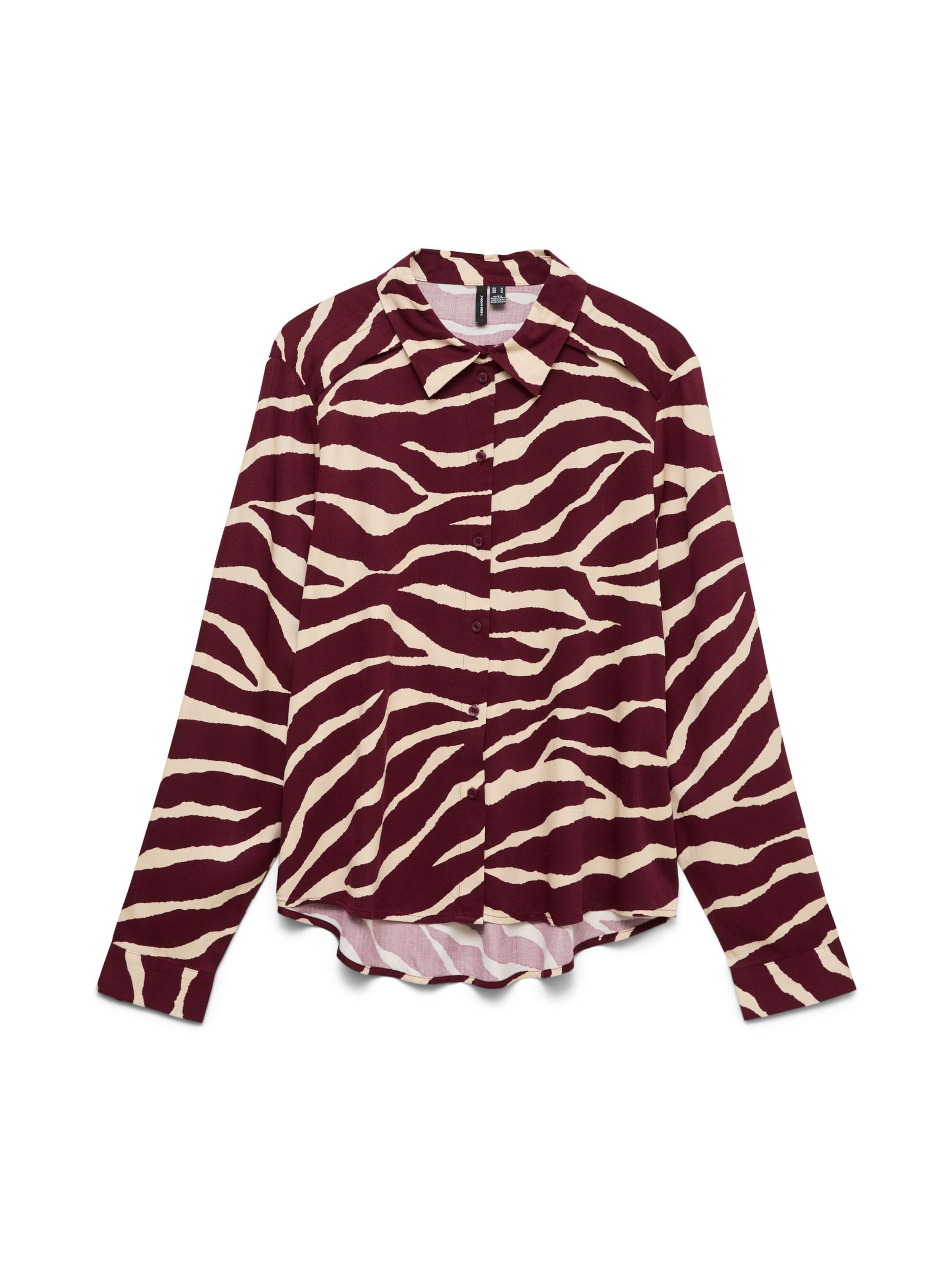 Vero Moda Curve Blouse 'VMMaddie' in XXXL in de kleur Crème / Bordeaux, Productweergave