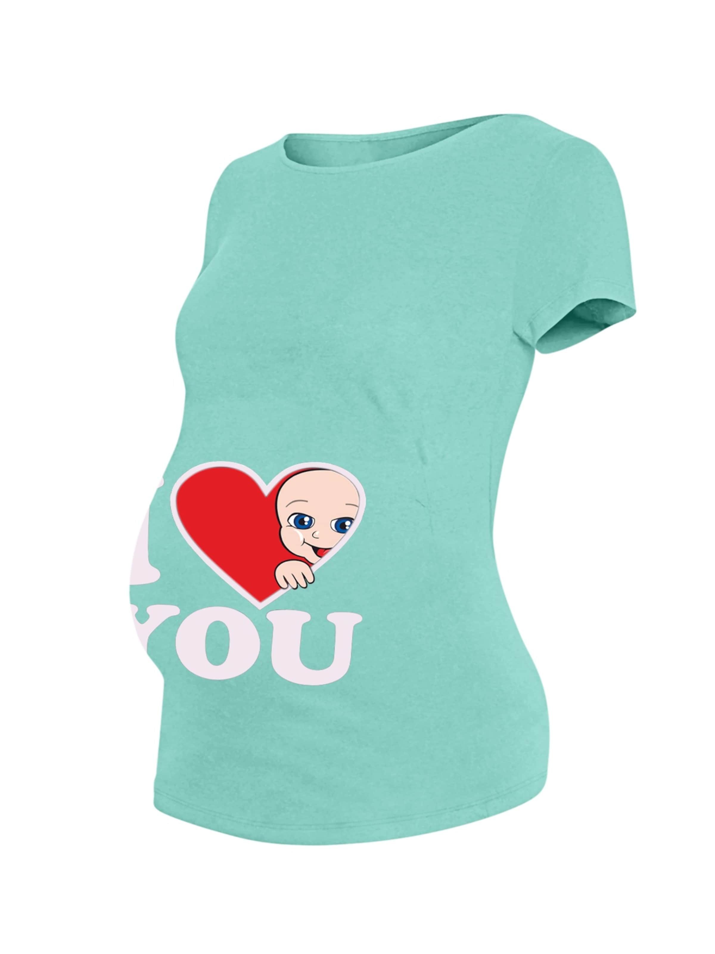 M.M.C. Shirt 'I Love You Umstandsshirt' in Blue: front