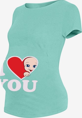 M.M.C. Shirt 'I Love You Umstandsshirt' in Blue: front
