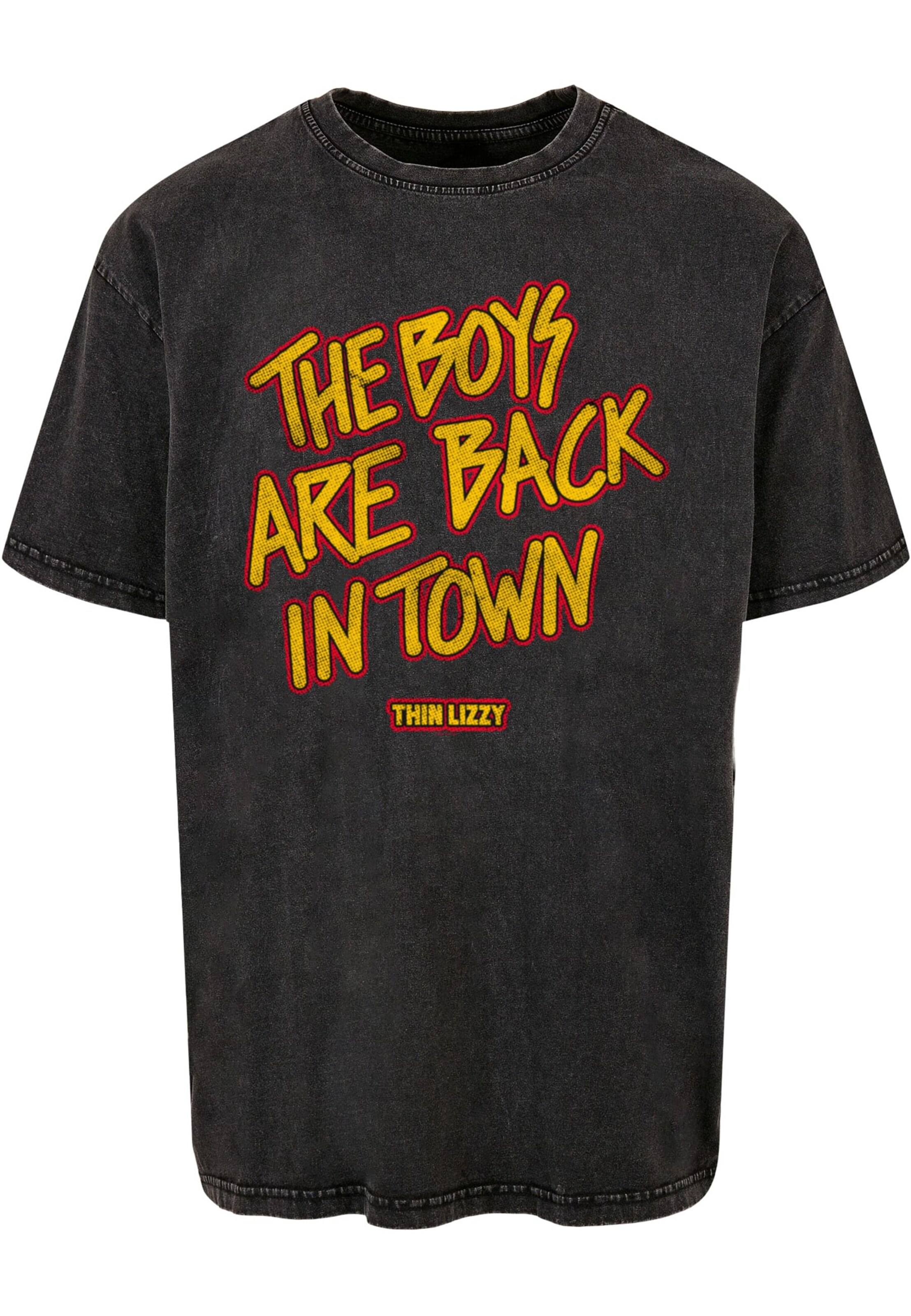 Merchcode Shirt 'Thin Lizzy - The Boys Stacked' in Black: front