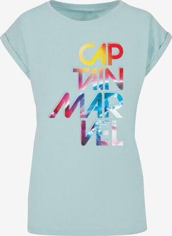 ABSOLUTE CULT Shirt 'Captain Marvel - Galactic' in Blauw: voorkant