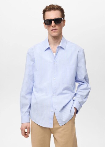 MANGO MAN Regular fit Button Up Shirt 'Banan' in Blue: front