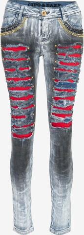 CIPO & BAXX Skinny Jeans 'Ripped-Off' in Blue: front